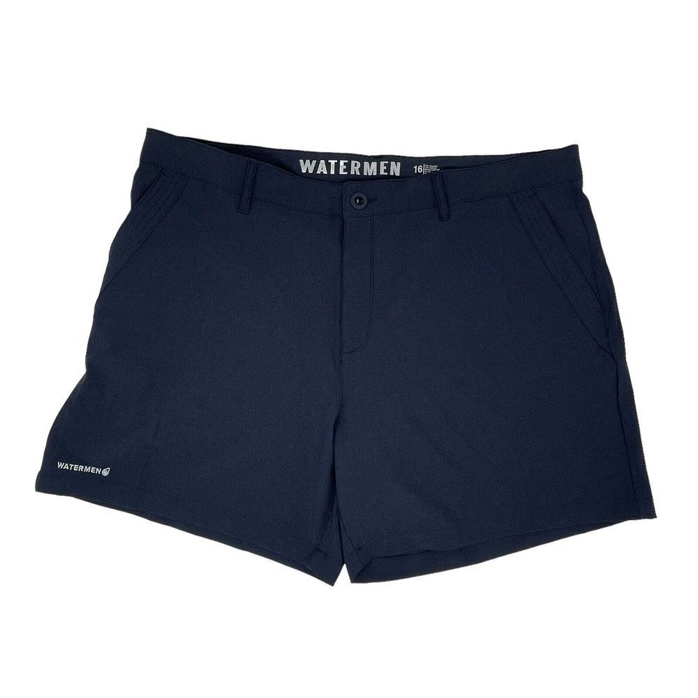 Watermen 16 Navy Blue Drawstring Waist Polyester Stretch Women's Hybrid‎ Short